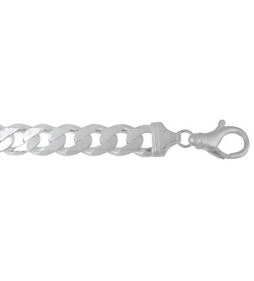 14.3mm Curb Chain, 9" - 24" Length, Sterling Silver